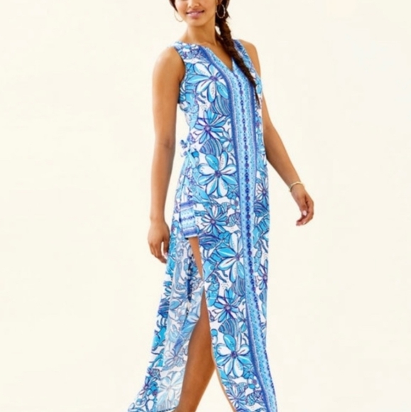 blue maxi romper